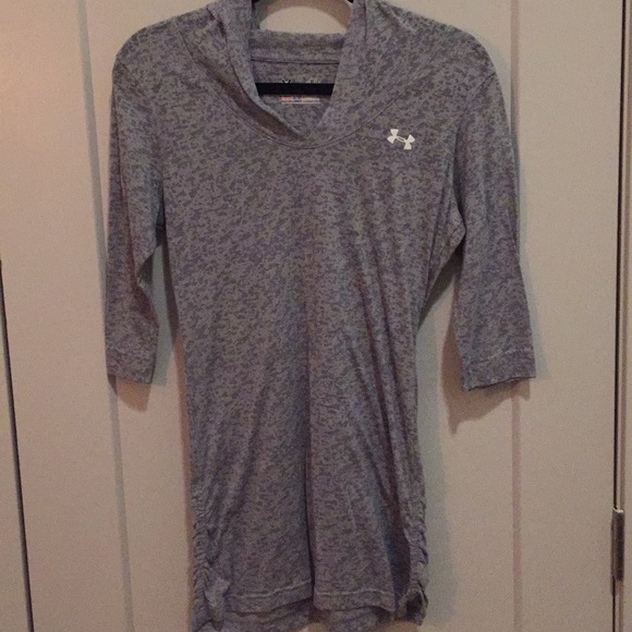 Distressed gray Under Armour pull over with hood - Picture 1 of 4